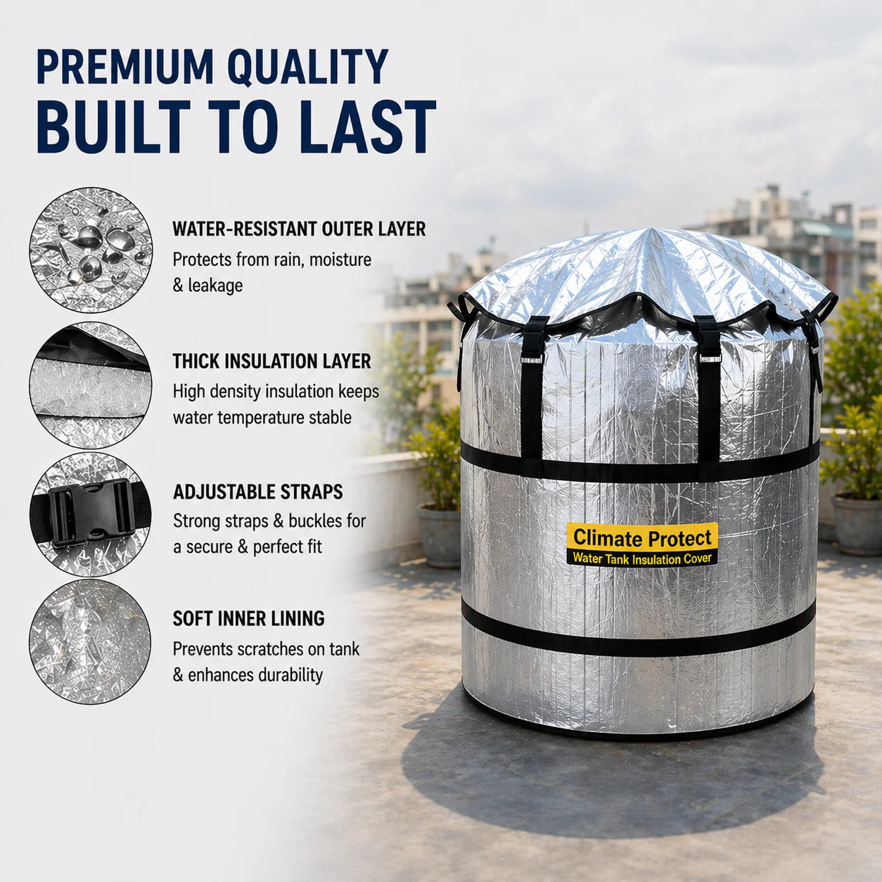 Climate Protect 1000L Water Tank™Insulation Cover