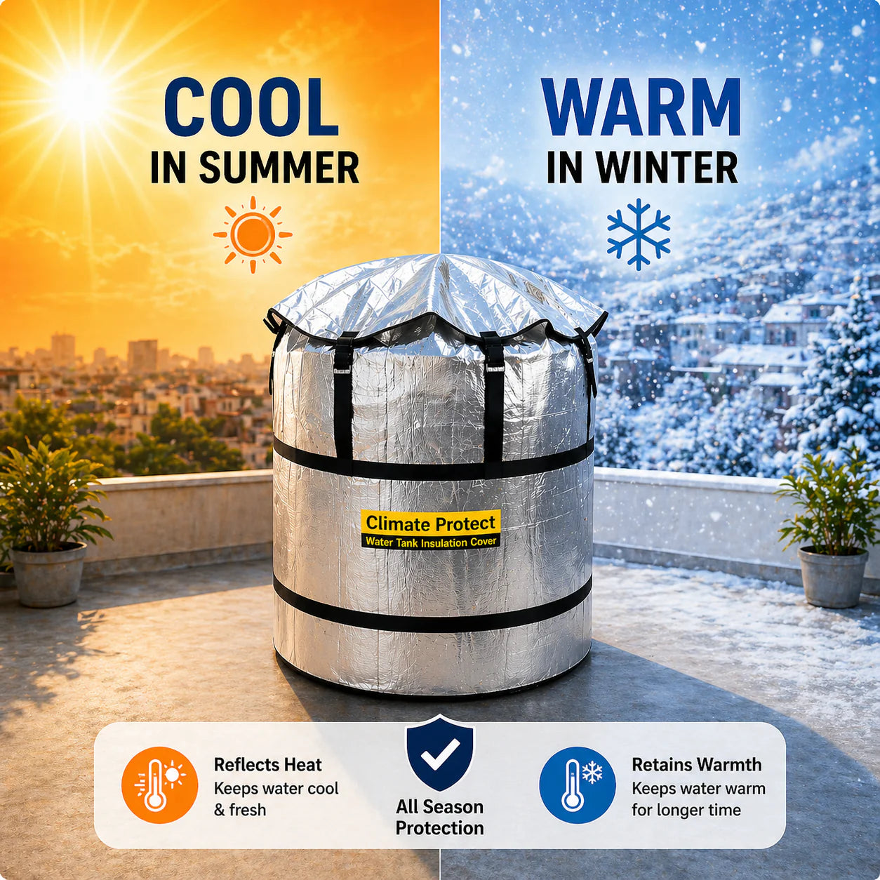 Climate Protect 1000L Water Tank™Insulation Cover